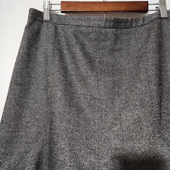 Coquette Dark Academia Wool Laced Fit Flare Midi Skirt - Picture 4 of 6